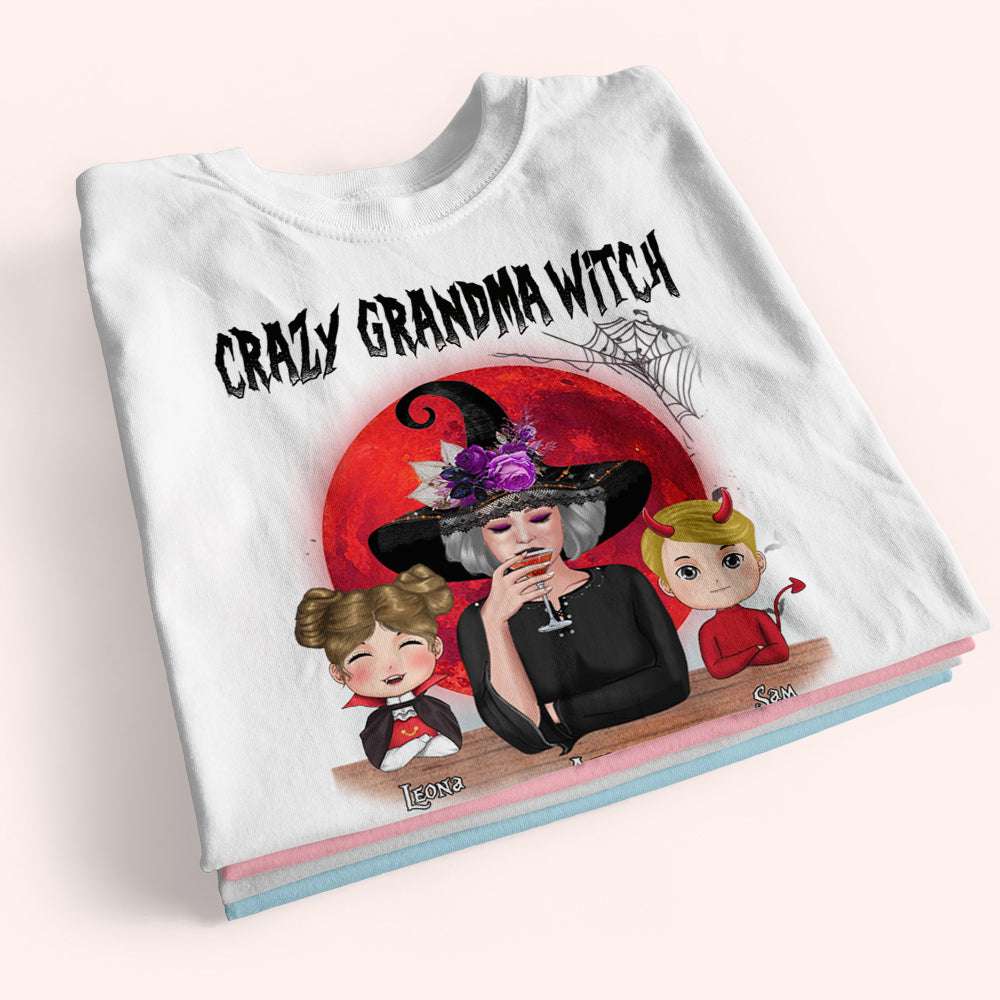 Halloween Custom Shirt Crazy Grandma Witch Personalized Gift