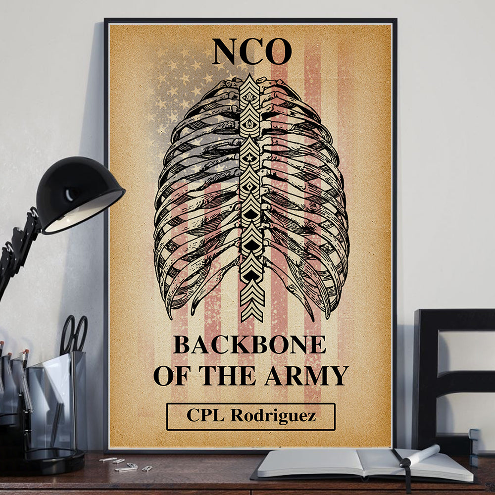 Veteran Custom Poster NCO Backbone Of The Military Personalized Gift