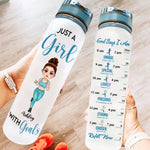 Running Girl Custom Tracker Bottle Just A Girl With Goals Personalized Gift