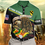 Vietnam Veteran Custom Polo Shirt Division and Rank Personalized Gift