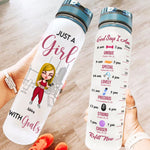 Gym Custom Tracker Bottle A Girl With Goals God Says I Am Personalized Gift