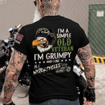 Veteran Biker Custom Shirt I'm A Simple Old Veteran I'm Grumpy And I Like My Motorcycles Personalized Gift