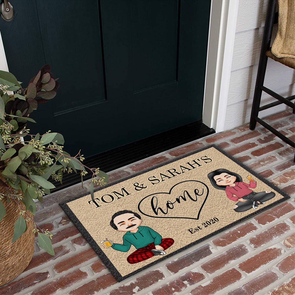 Couple Custom Doormat Our Home Personalized Family Gift