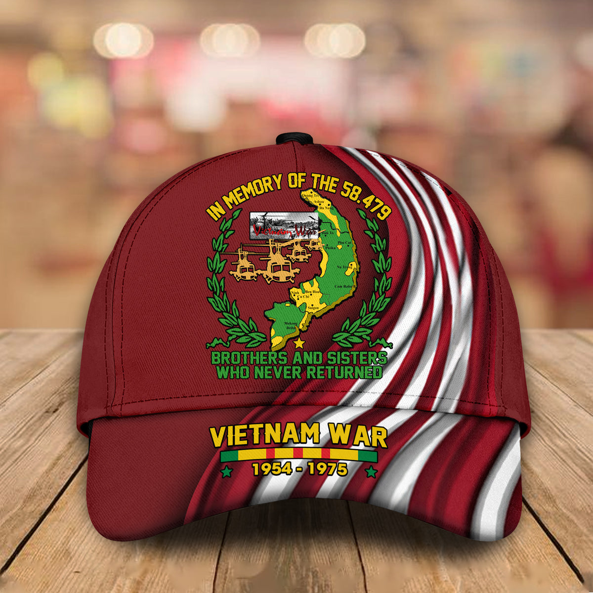 Vietnam Veteran Custom Cap In Memory Of The 58,479 Brothers And Sisters Who Never Returned Personalized Gift