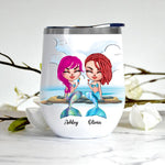 Mermaid Custom Wine Tumbler Sassy Since Birth Salty By Choice Personalized Gift