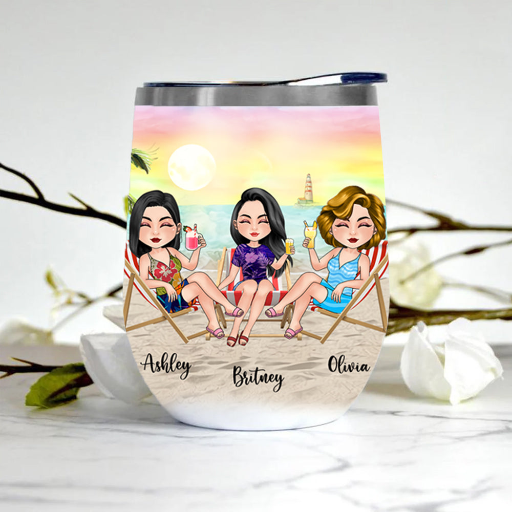 Bestie Custom Wine Tumbler Best Friends Are The Sisters We Choose For Ourselfs Personalized Gift