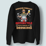 Veteran Biker Custom Shirt Weekend Forecast Motorcycle With A Chance Of Drinking Personalized Gift