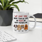 Dog Mom Custom Mug I Love You More Than Treats Personalized Gift