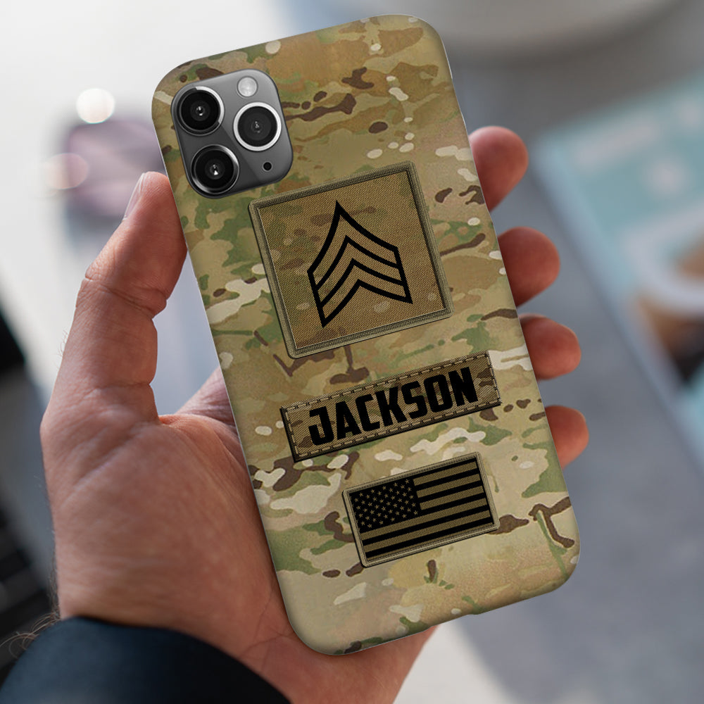 Veteran Custom Phone Case Rank and Name Personalized Gift