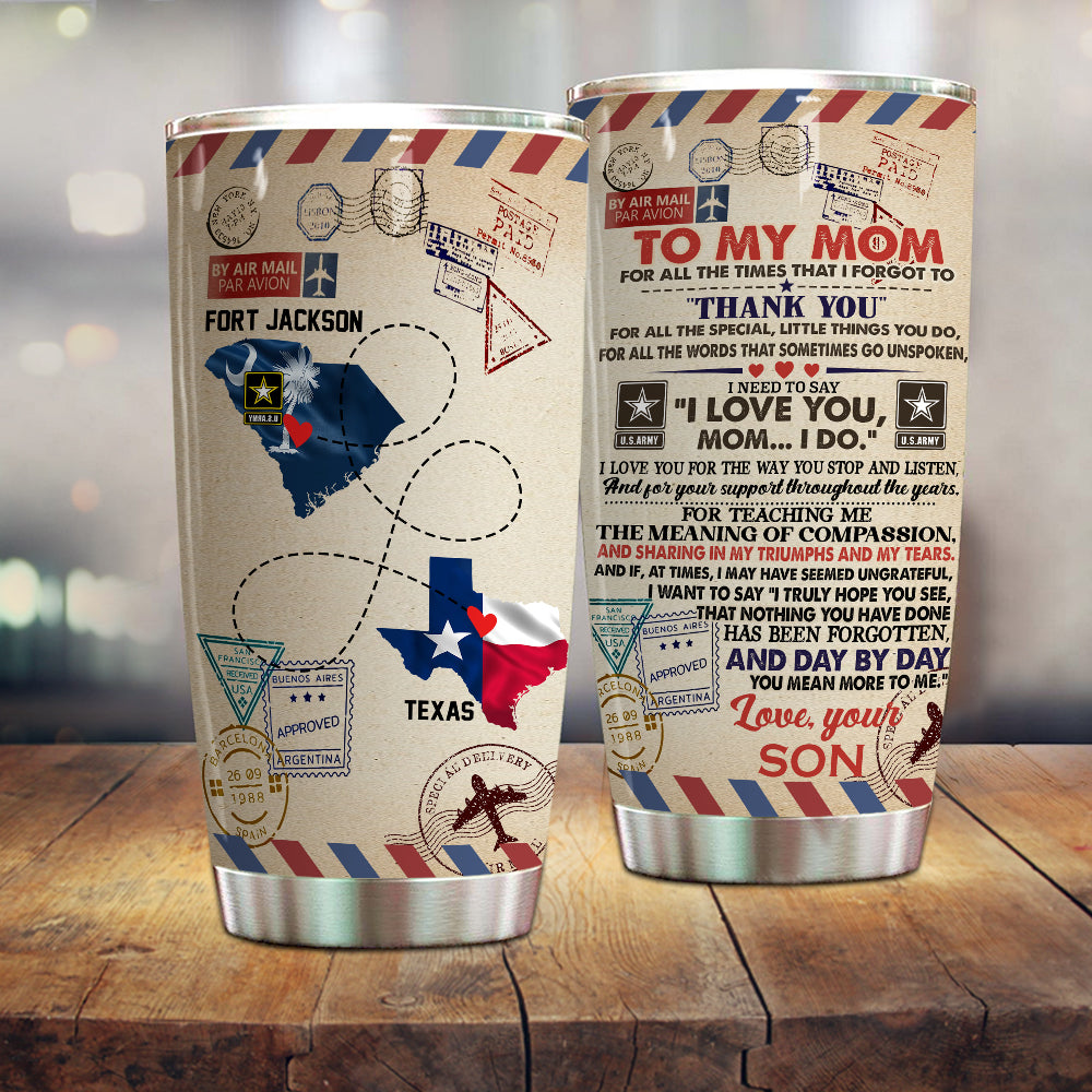 Veteran Custom Tumbler To My Mom Personalized Gift for Mother's Day