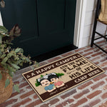 Camping Custom Doormat Happy Camper And The Best Flame Of His Life Live Here Personalized Gift