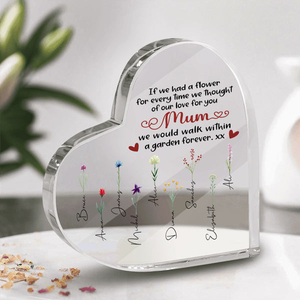 Free Standing Acrylic Heart Personalised Mother's Day Gift Custom Acrylic  Hearts for Mum