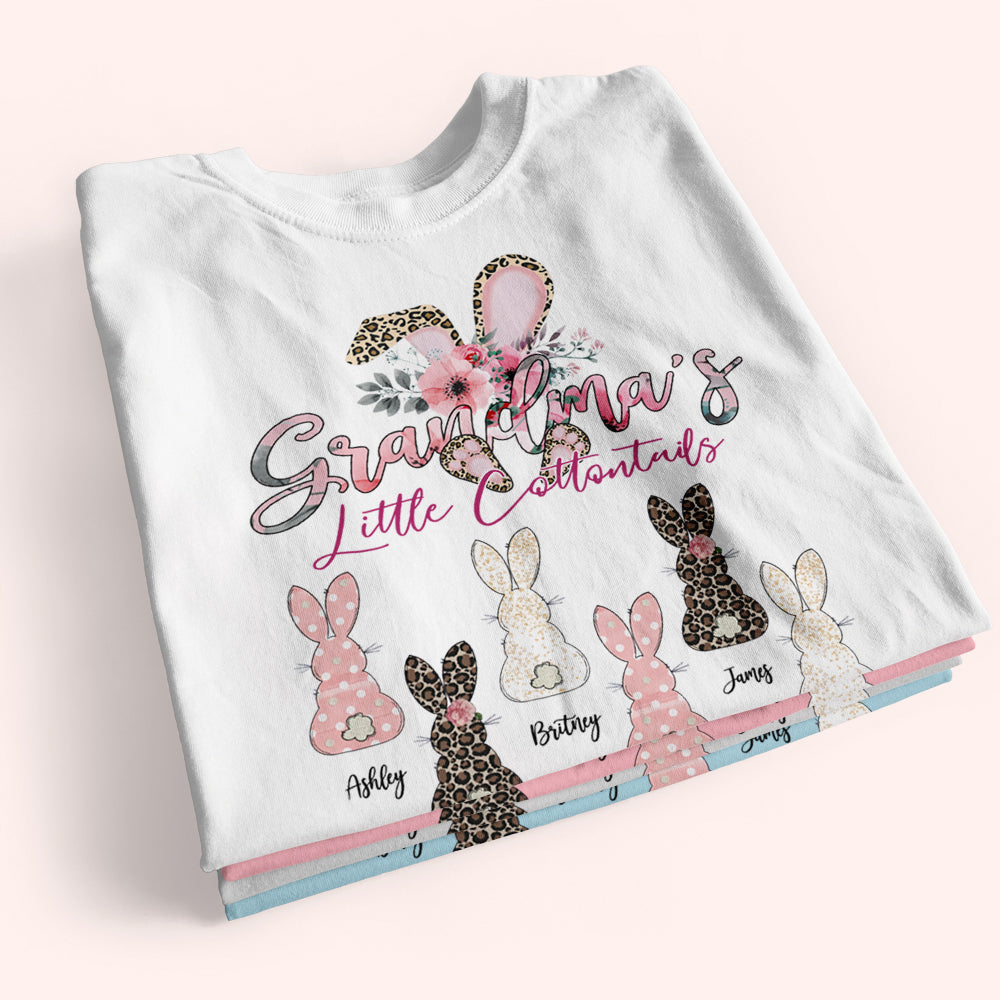 Easter Custom Shirt Grandma's Little Cotton Tails Personalized Gift
