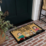 Dog Custom Doormat A Crazy Dog Lady And A Grumpy Old Man Live Here Personalized Gift