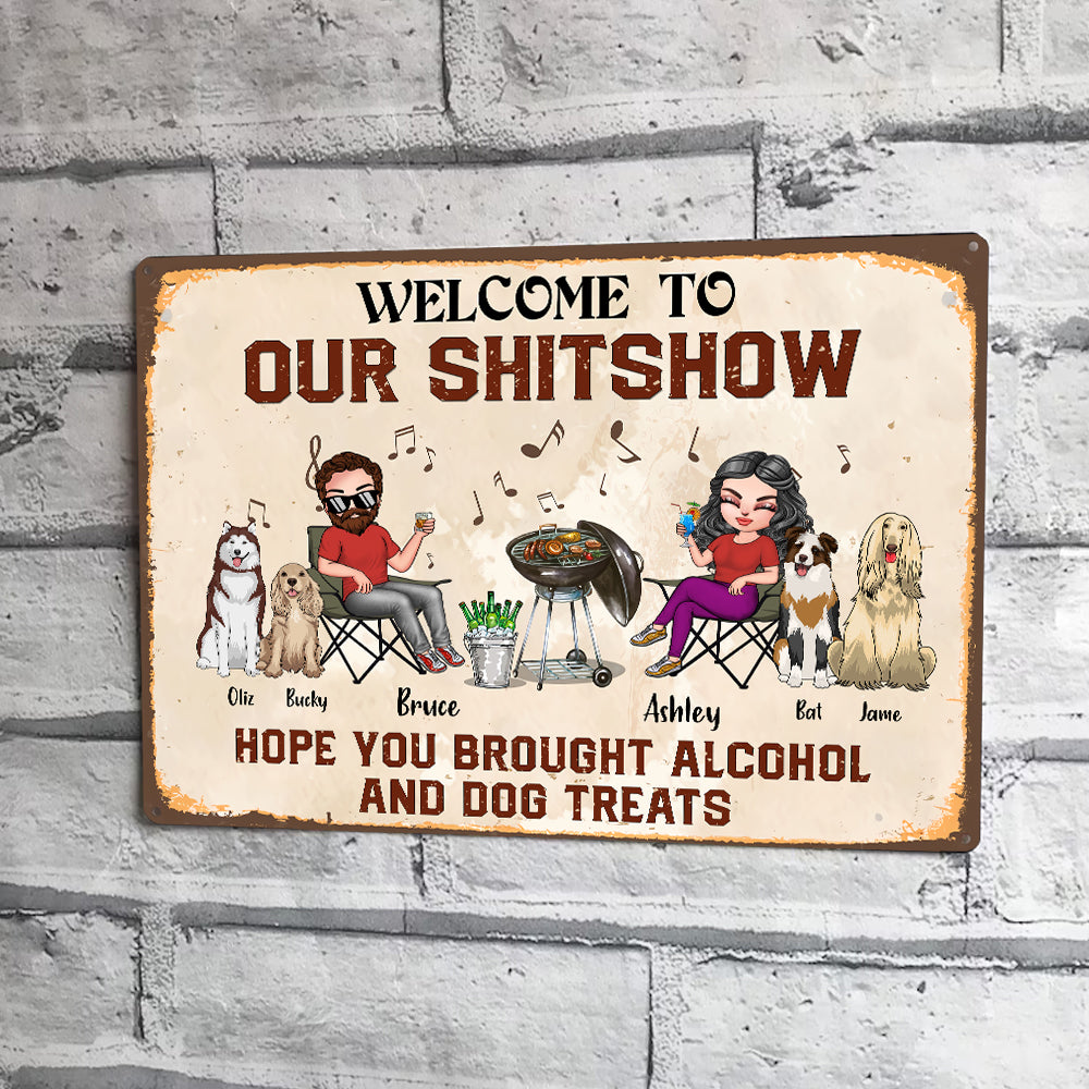 Dog Custom Metal Sign Welcome To Our Shitshow Personalized Gift