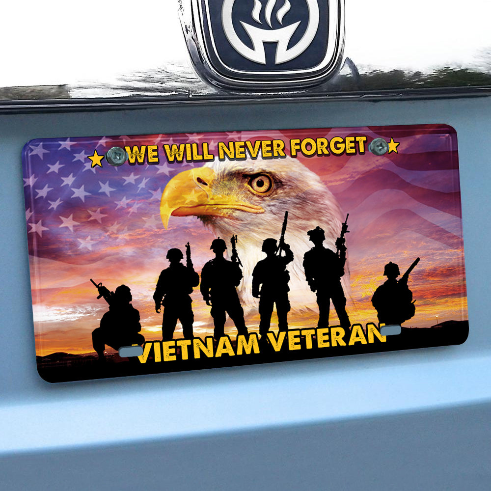 Veteran Custom Car License Plate We Will Never Forget Personalized Gift