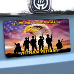 Veteran Custom Car License Plate We Will Never Forget Personalized Gift