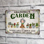 Grandma Garden Custom Metal sign Where Love Is Grown Personalized Gift