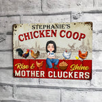 Chicken Coop Custom Metal Sign Rise And Shine Mother Cluckers Personalized Gift