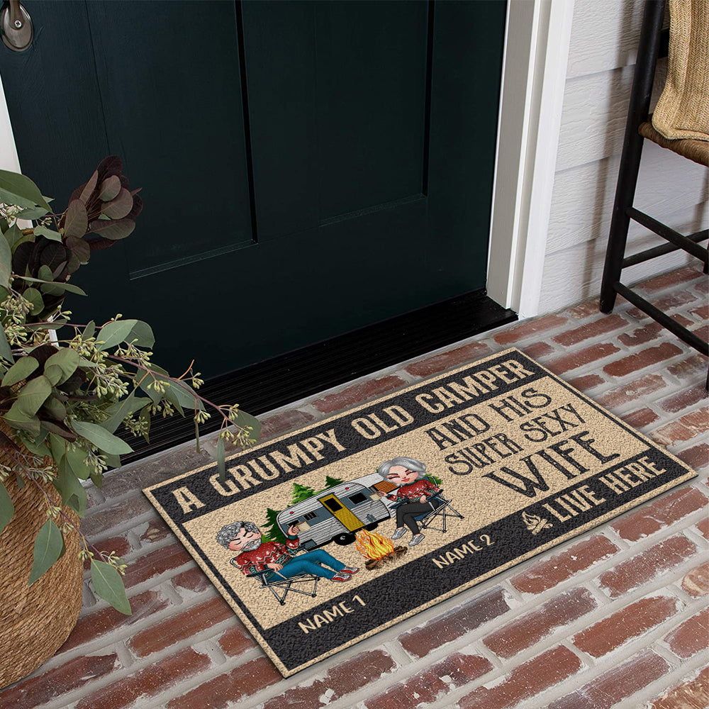 Doormat Home Personalized Name Camping Doormat RV Door Mat Camper Door Mat  RV Welcome Mat RV Rug Camping Home is Where We Park It Camping Floor Mats