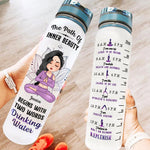 Yoga Custom Tracker Bottle The Path Of Inner Beauty Is Drinking Water Personalized Gift