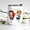 Bestie Custom Wine Tumbler Isn&#39;t Happy Hour Anytime Personalized Gift