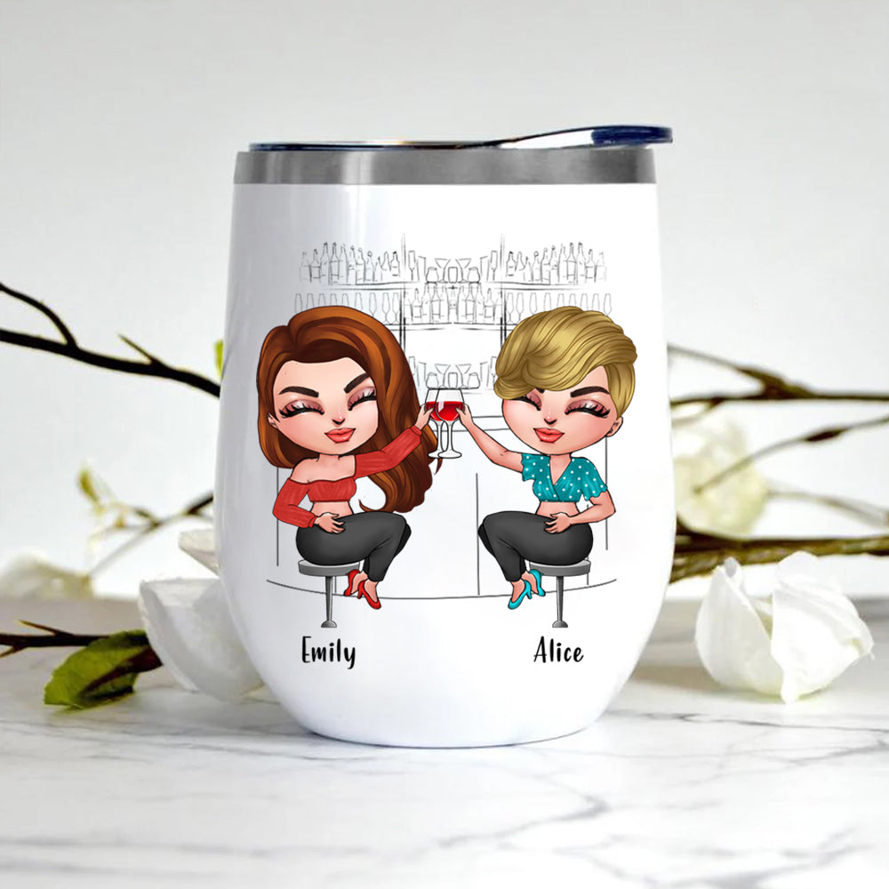 Bestie Custom Wine Tumbler Best Bitches Personalized Gift - PERSONAL84