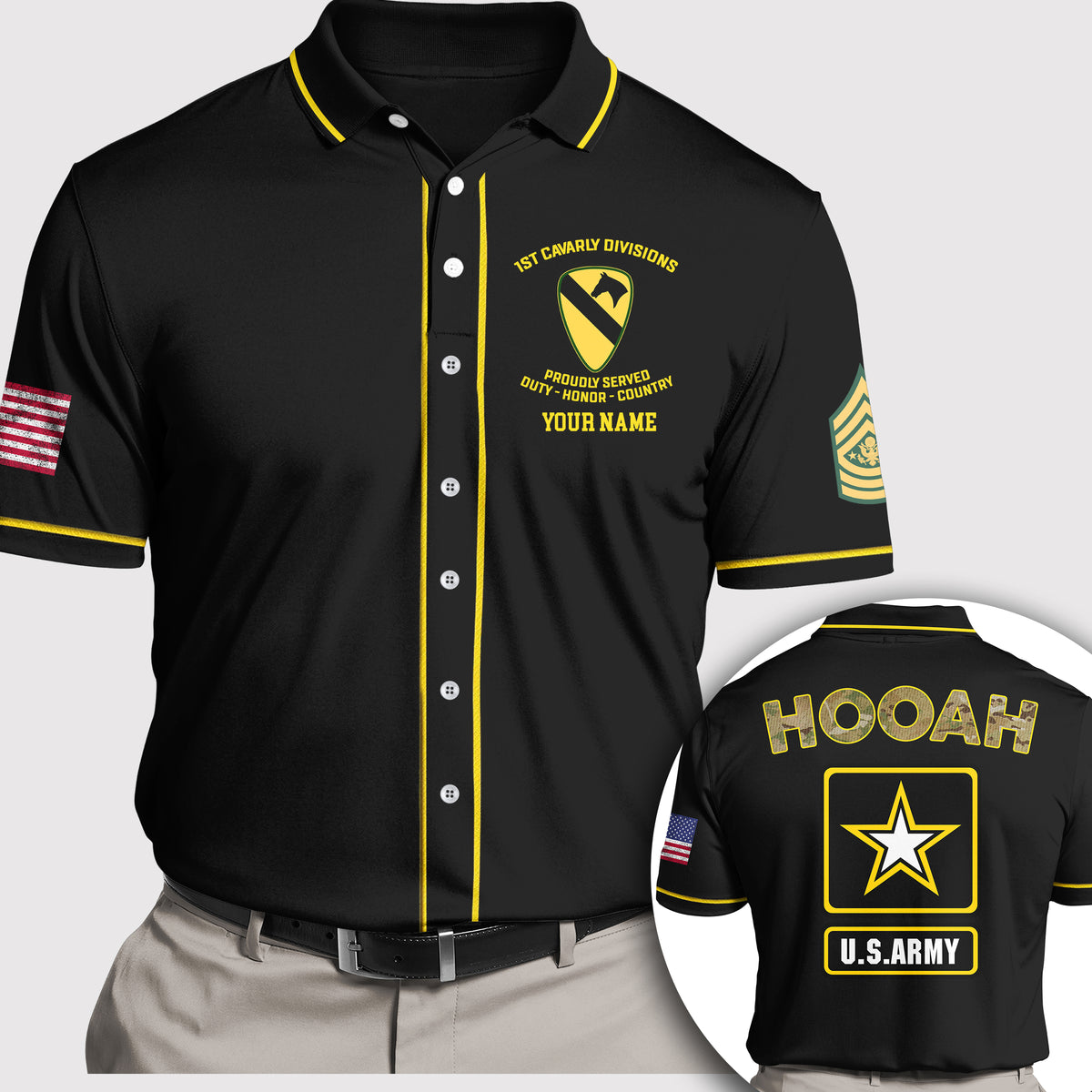 Veteran Custom Polo Shirt Proudly Served Division Personalized Gift