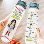 Softball Custom Tracker Bottle I Play Like A Girl Need A Lesson Personalized Gift