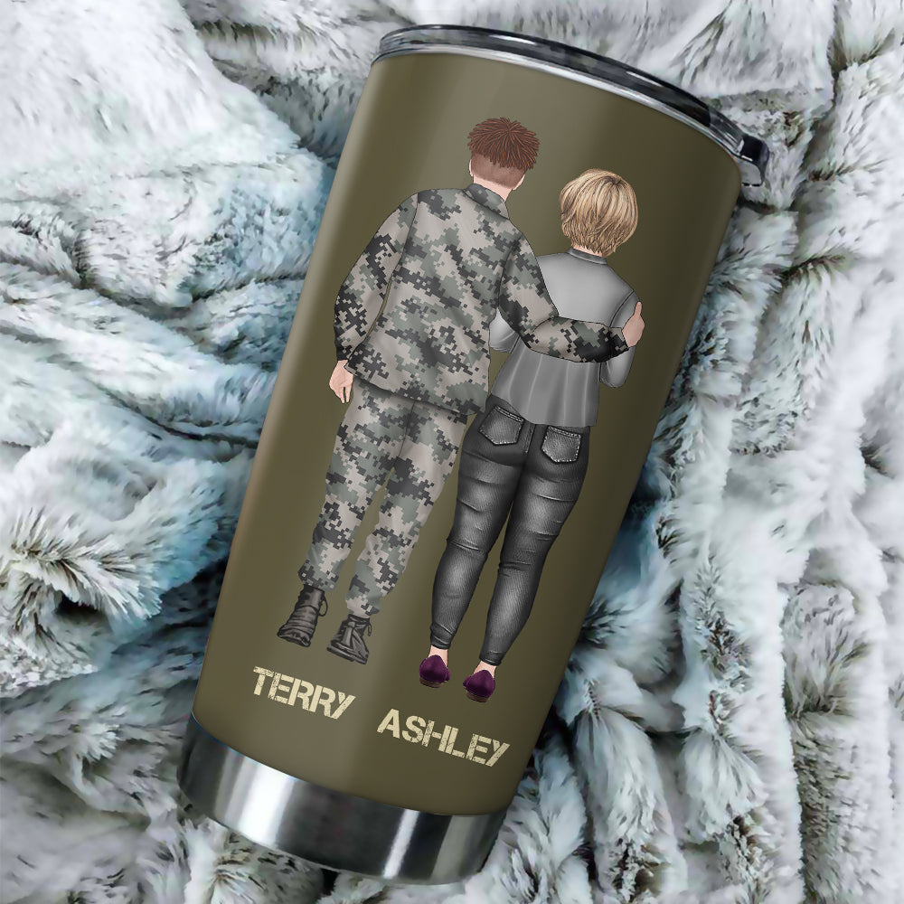 Veteran Custom Tumbler Behind Every Soldier Who Believes In Himself Is An Army Dad Who Believed In Himfirst Personalized Gift