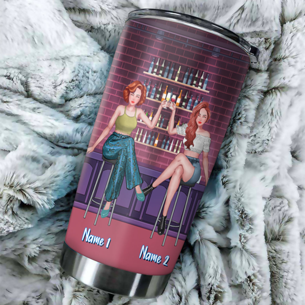 Bestie Custom Tumbler Best Bitches Here's To Another Year Of Bonding Over Alcohol Tolerating Idiots Personalized Best Friends Gift