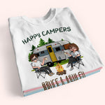 Camping Couple Custom Shirt Happy Camper Adventuring Together Since Personalized Gift