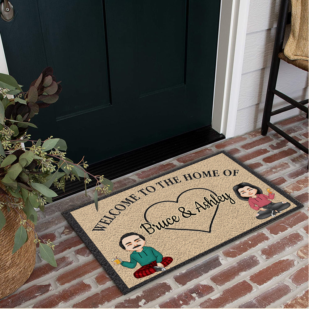 Couple Custom Doormat Welcome To The Home Personalized Gift