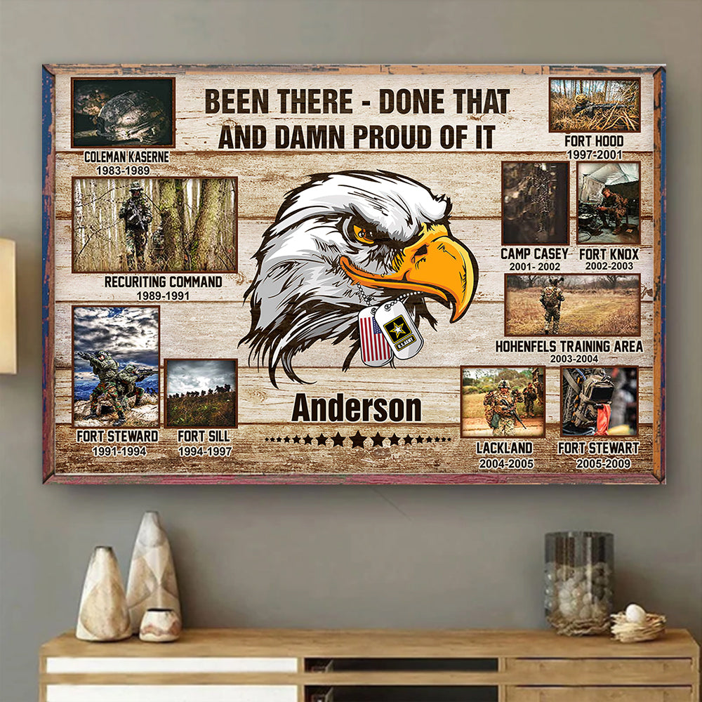 Veteran Custom Poster Military Base and Time Personalized Gift