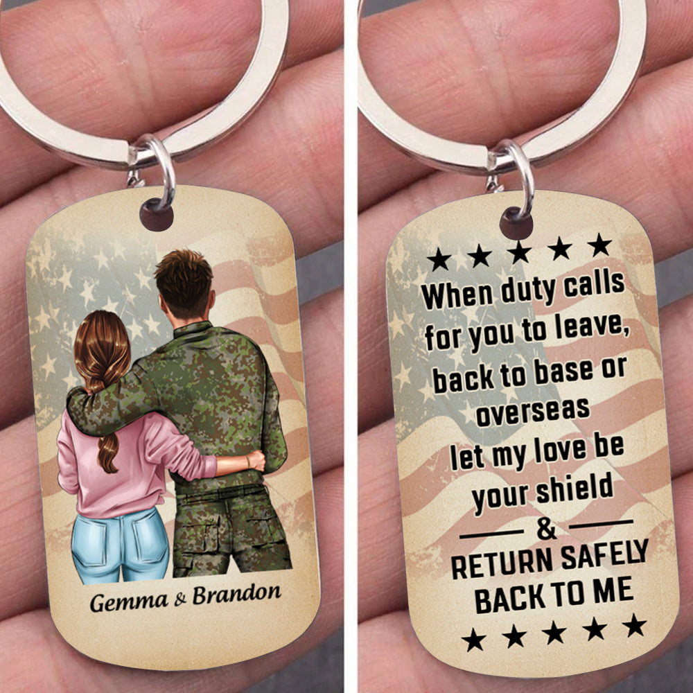 Military Wife Custom Keychain Personalized Gift For Military's Husband