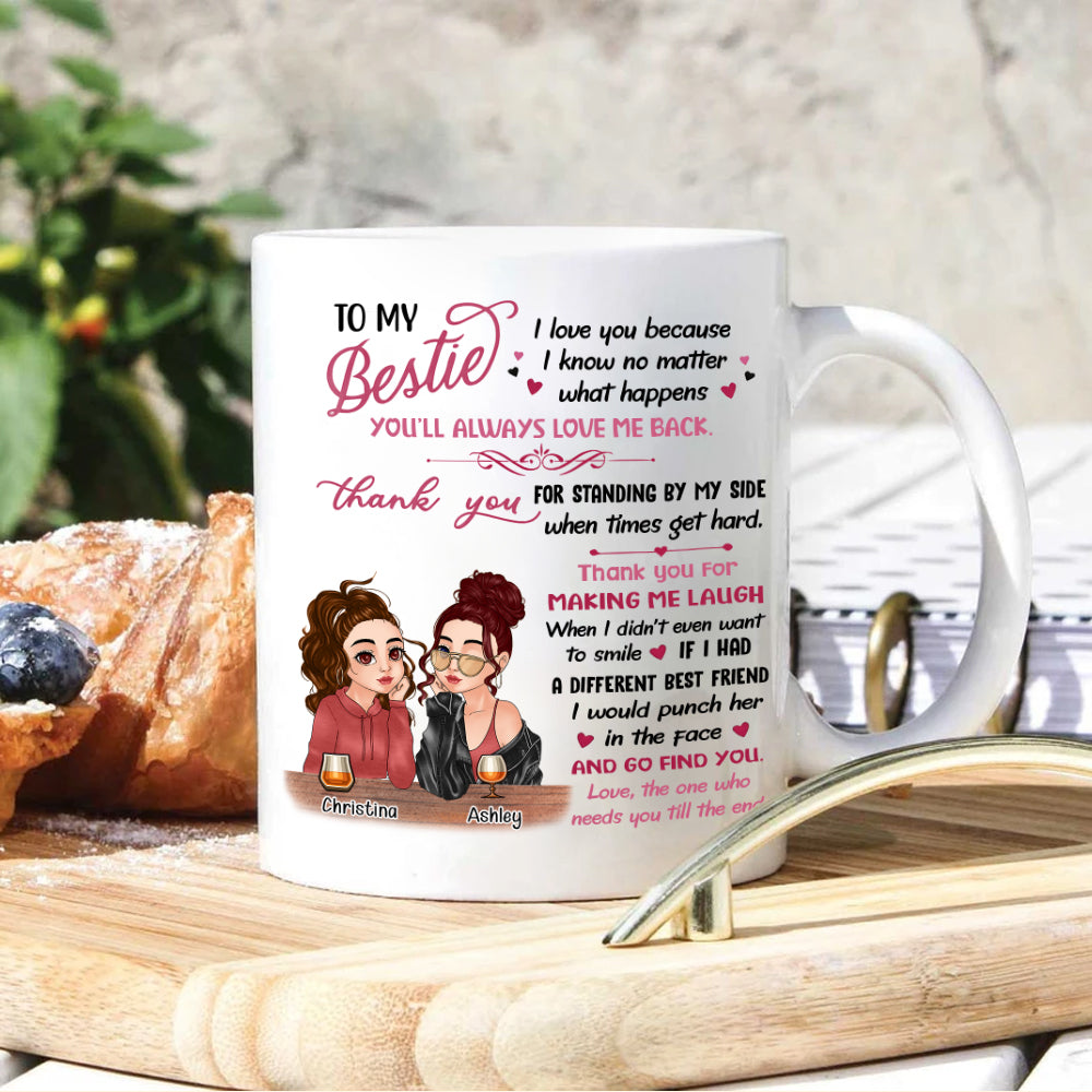 Bestie Custom Mug Thank You For Making Me Laugh Personalized Best friend Gift