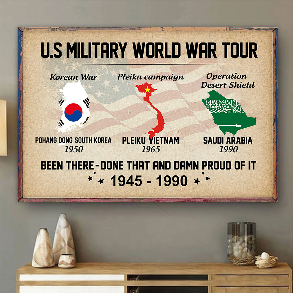 Veteran Custom Poster Military World War Tour Personalized Gift