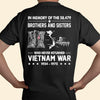 Vietnam Veteran Custom Shirt In Memory Of 58.479 Brothers And Sisters Personalized Gift