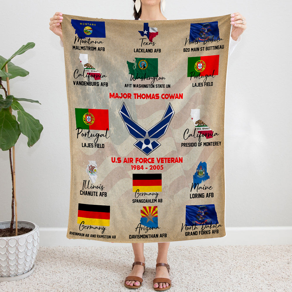 Veteran Custom Blanket Proudly Served Personalized Gift