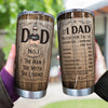 Dad Custom Tumbler Man Myth Legend Nutrition Facts Personalized Gift