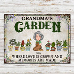 Grandma Garden Custom Metal sign Where Love Is Grown Personalized Gift