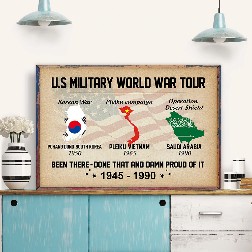 Veteran Custom Poster Military World War Tour Personalized Gift