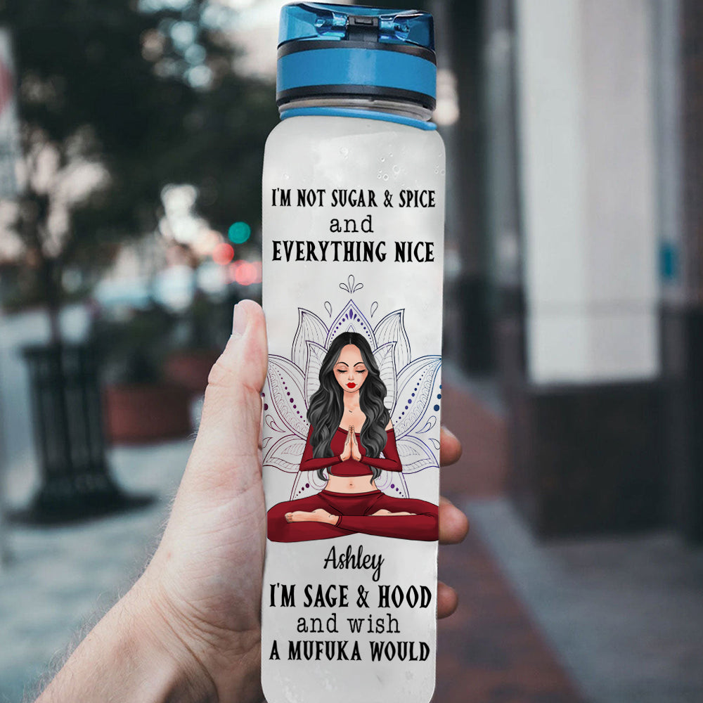 Yoga Custom Tracker Bottle I Am Divine Connected Expressive Personalized Gift