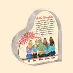 Mother Daughter Custom Heart Shaped Acrylic Plaque It's A Special Bond Personalized Gift