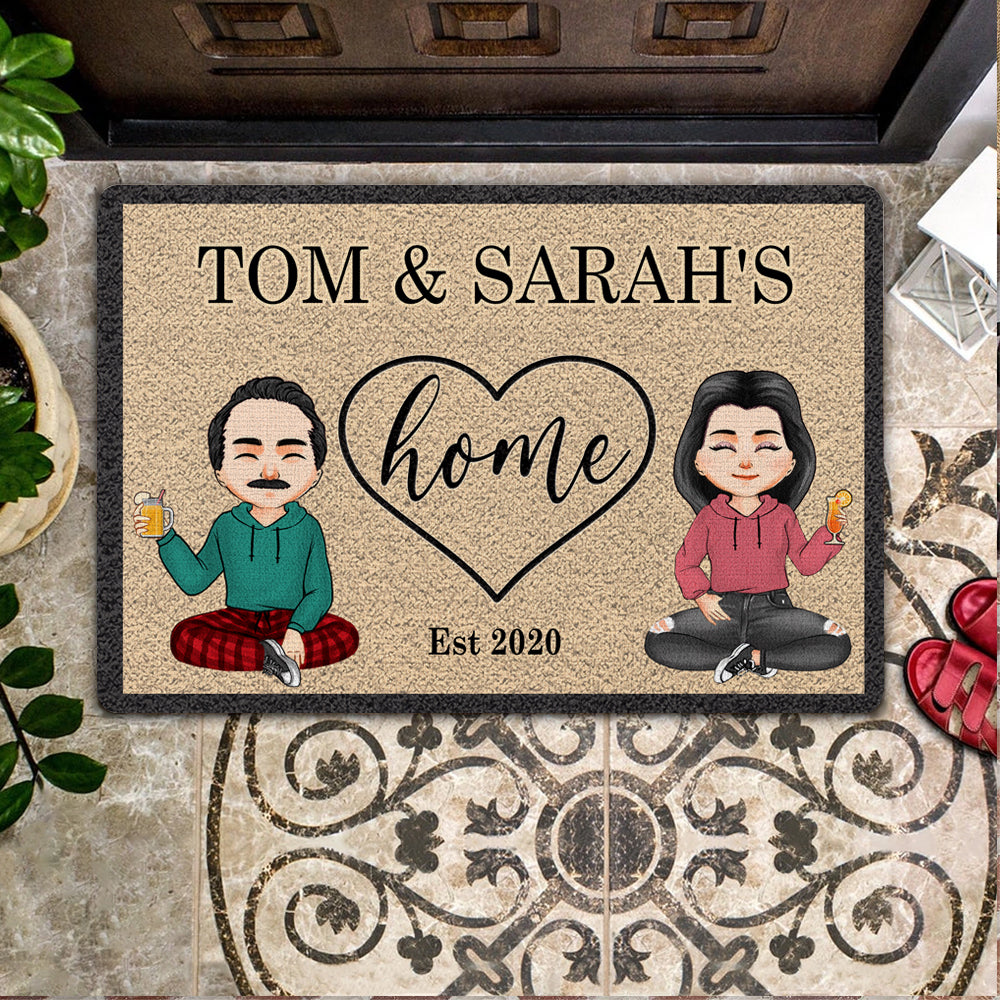 Couple Custom Doormat Our Home Personalized Family Gift