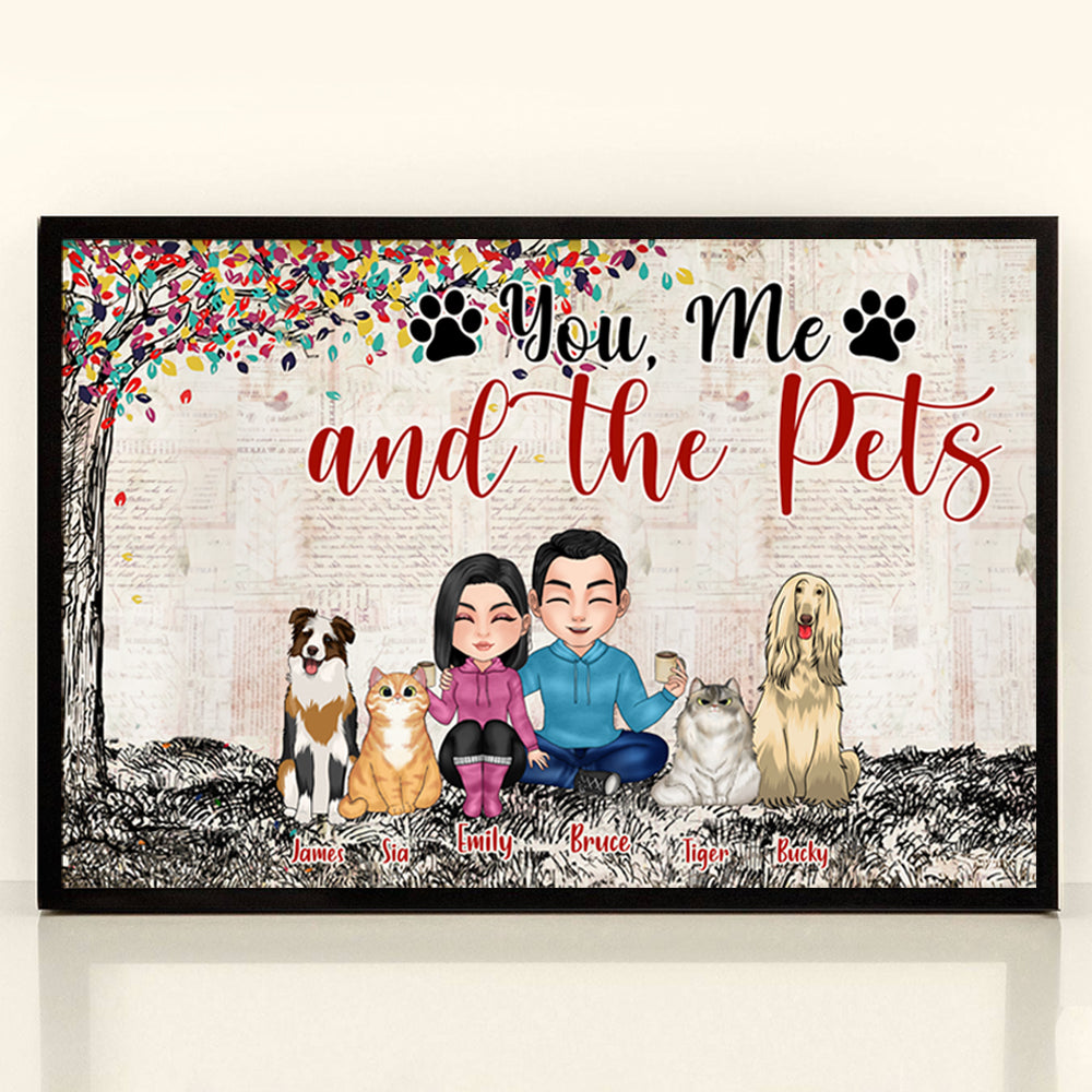 Couple Custom Poster You Me And The Fur Babies Personalized Gift For Him Her