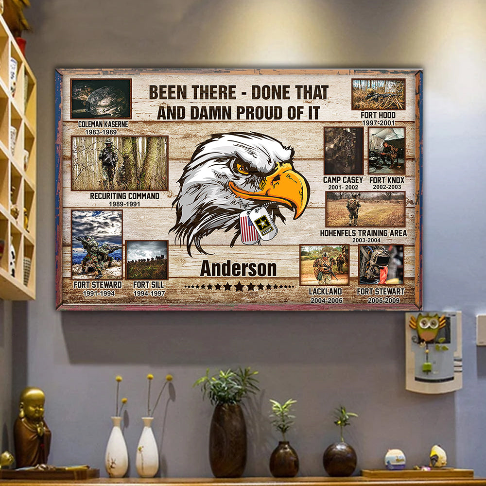 Veteran Custom Poster Military Base and Time Personalized Gift