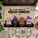 Dog Custom Doormat Just's A Bunch Of Hocus Pawcus Personalized Gift For Halloween