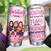 Bestie Custom Tumbler Here&#39;s To The Friends That Turn Family Personalized Best Friend Gift