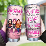 Bestie Custom Tumbler Here's To The Friends That Turn Family Personalized Best Friend Gift